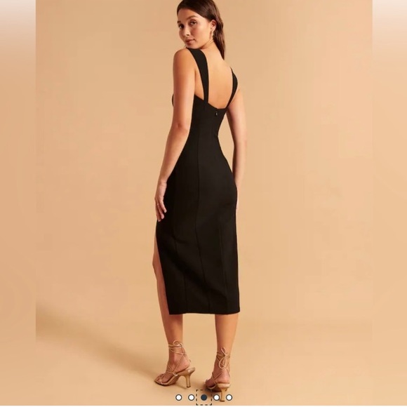 NWT Abercrombie & Fitch Wide Strap Corset Dress in Black Sz XST - Picture 3 of 12